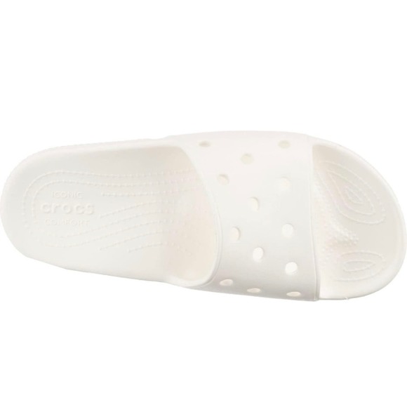 Crocs Unisex Classic Slide Sandals, White, 12 Men/14 Women Shoes - Picture 10 of 10
